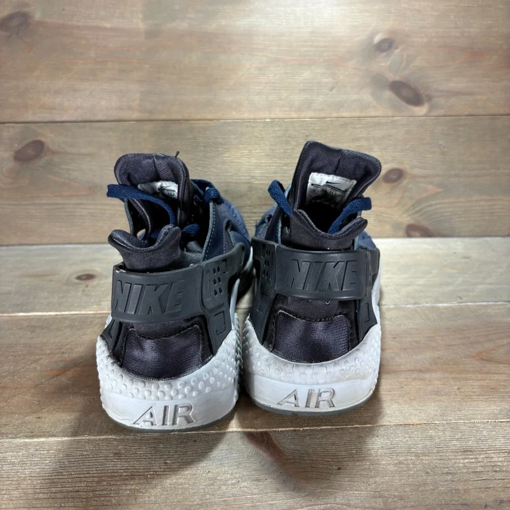 Nike Air Huarache Mens size 10.5 shoes Navy Leather Mesh Running sneakers